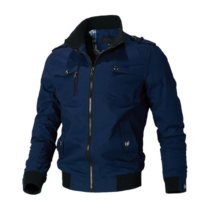 Bomber Jacket Men Fashion Casual Windbreaker Jacket Coat Men 2025 Spring Autumn New Hot Outwear Solid Stand Slim Jacket Mens