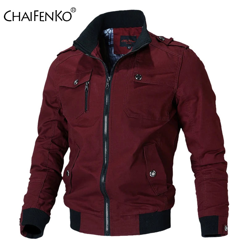 Bomber Jacket Men Fashion Casual Windbreaker Jacket Coat Men 2025 Spring Autumn New Hot Outwear Solid Stand Slim Jacket Mens